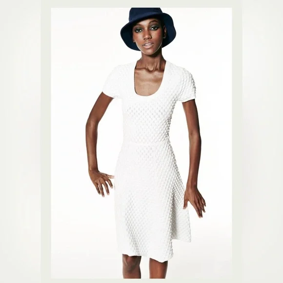 Robe Blanche Midi En Maille – Femme, Pullover Sans Manches, Idéale Pour Le Printemps